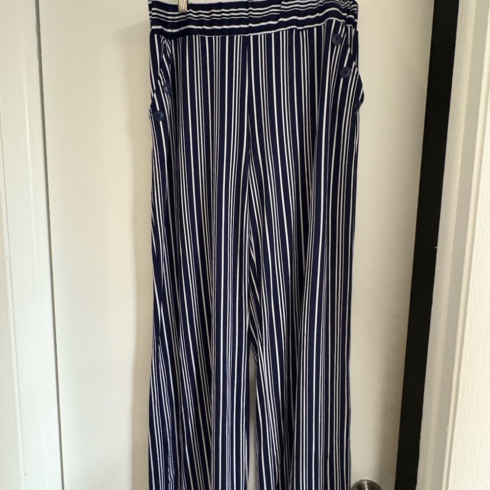 Robert Louis Navy and White Striped Pants